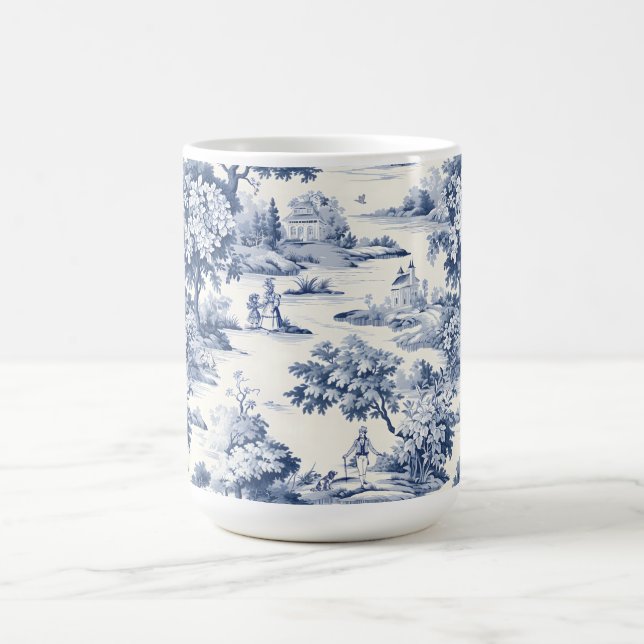 Mug Toile de jouy, bleu et blanc, porcelaine, (Centre)