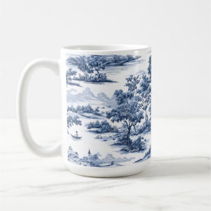 Mug Toile de jouy, porcelaine bleue, porcelaine, saule