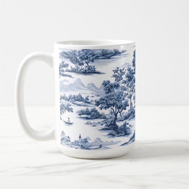 Mug Toile de jouy, porcelaine bleue, porcelaine, saule (Gauche)