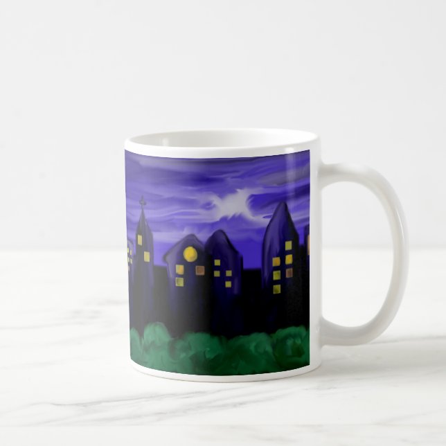 Mug Toile de la ville de ciel nocturne (Droite)