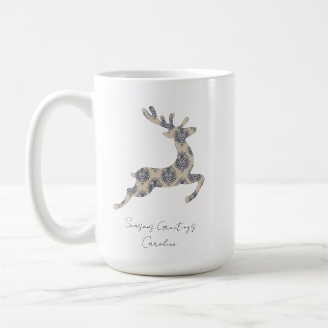 Mug Toile Reindeer de Noël (Gauche)