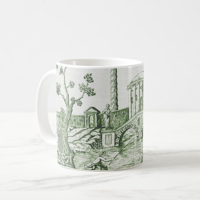 Mug Toile verte foncée (Devant gauche)