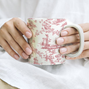 Mug Toile vintage Florale de Jouy-Pink