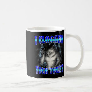 Mug Toilette bouchée drôle mème alpha loup brainrot