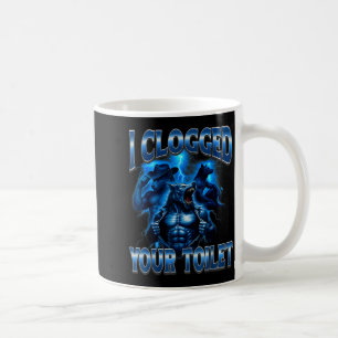 Mug Toilette bouchée drôle mème alpha loup stupide