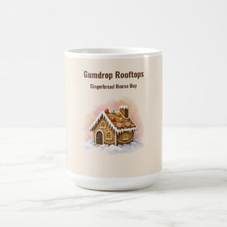 Mug Toits en Gomme Rouge Maison en Pain d'Épice Jour