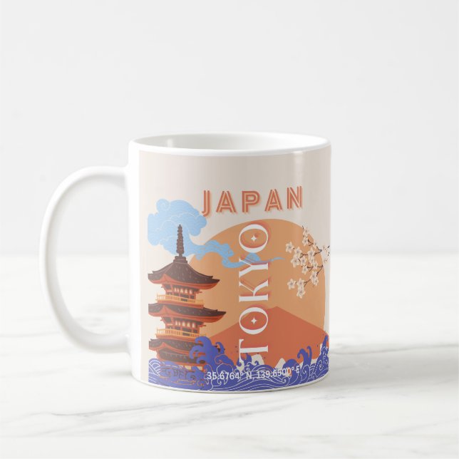 Mug Tokyo Japan Travel Art (Gauche)
