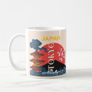 Mug Tokyo Japan Travel Art, Retro Travel Art