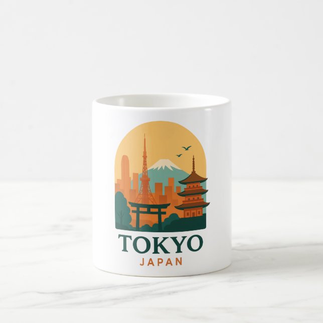 Mug Tokyo minimaliste Japon Voyage | Moderne  (Centre)