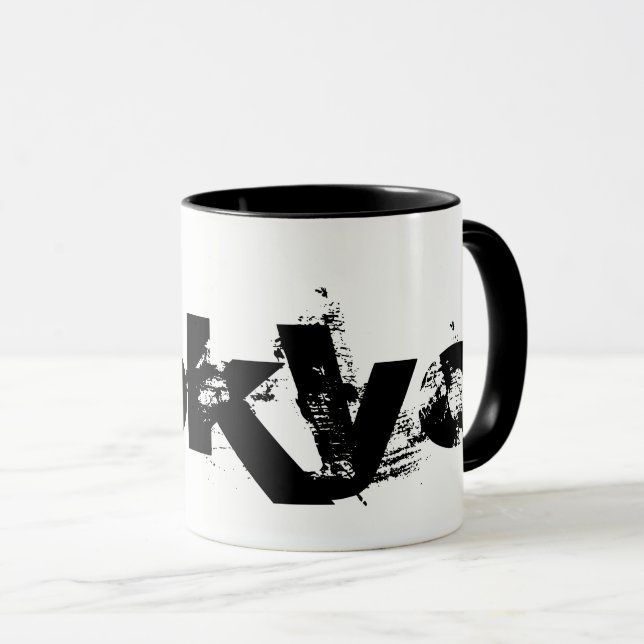 Mug Tokyo - Style Noir Et Blanc Cool (Devant droit)