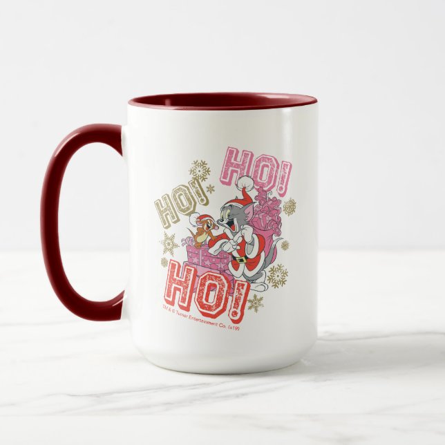 Mug Tom et Jerry "Ho ! Ho ! Ho !" Livraison de cadeaux (Gauche)