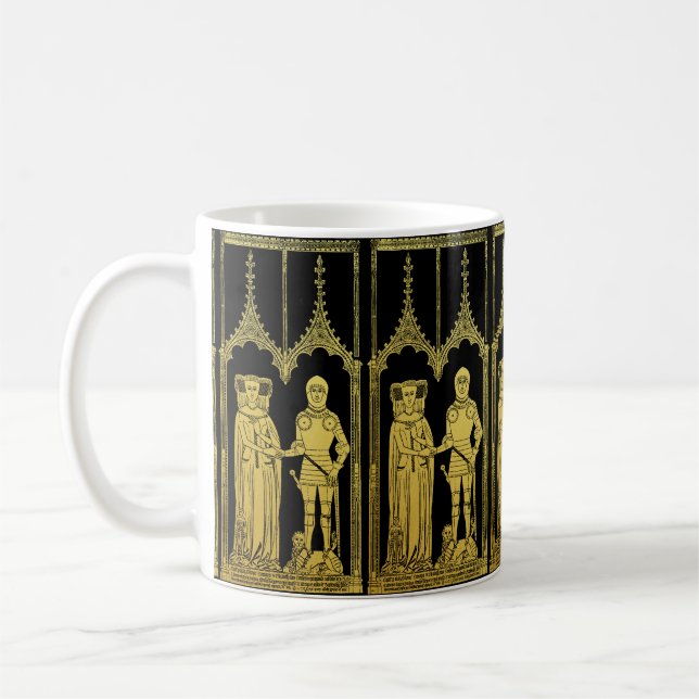 Mug Tombeau médiéval en laiton Rubbing Chevalier, Dame (Gauche)