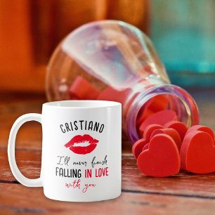Mug Tomber dans l'amour, baiser la Saint Valentin