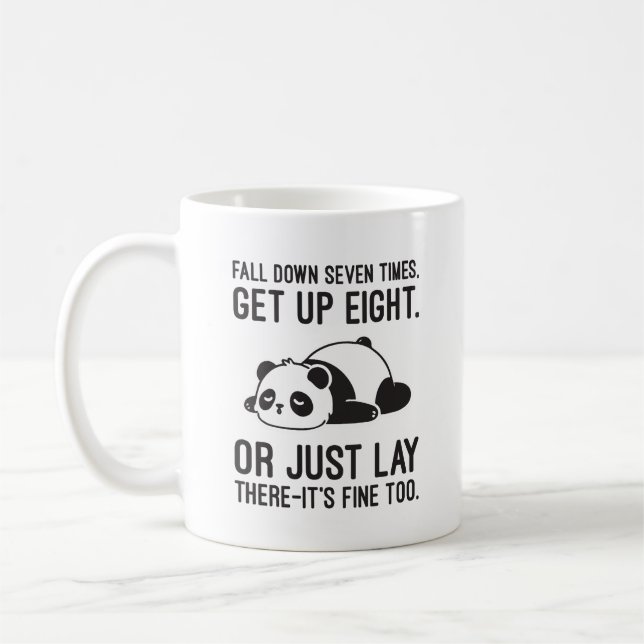 Mug Tomber Sept Fois, Se Lever Huit - Lazy Panda (Gauche)