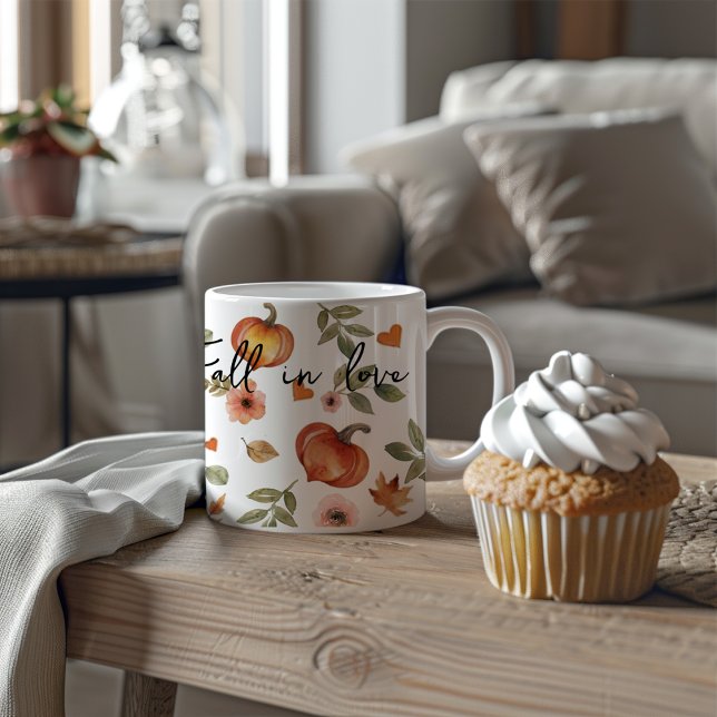 Mug Tombez amoureux du cœur de citrouille (Créateur téléchargé)