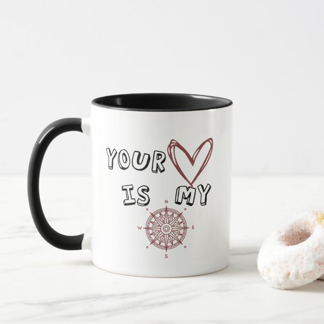 Mug Ton coeur est mon boussole (Avec donut)