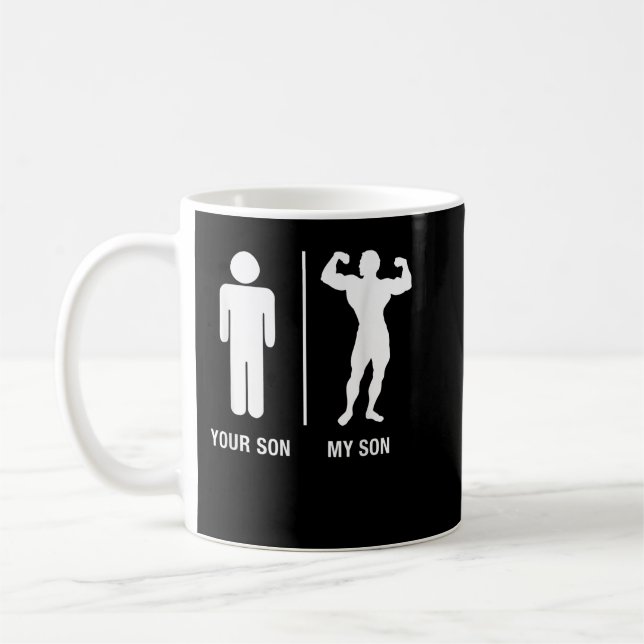 Mug Ton Fils Mon Fils Bodybuilder Funny Gym Faire du S (Gauche)