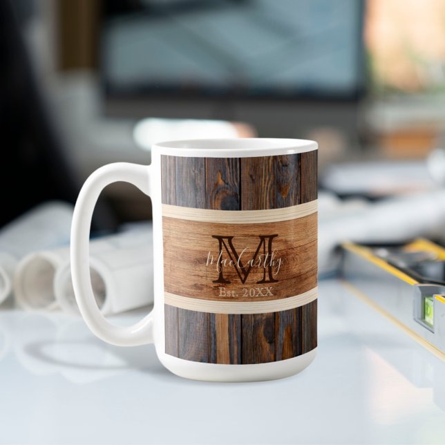 Mug Tonage en bois rustique Brown (Créateur téléchargé)