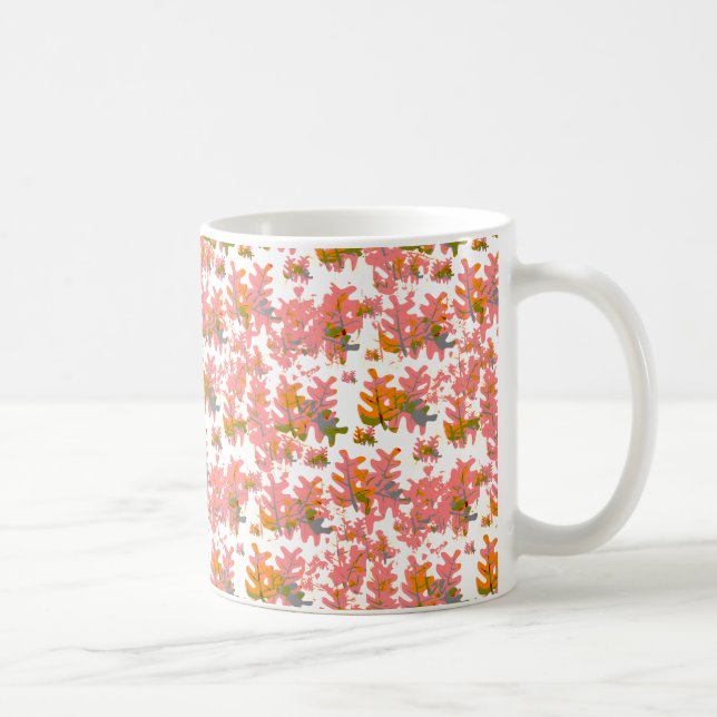 Mug Tons chauds d'Orange Chute Couleur Feuille Motif (Droite)