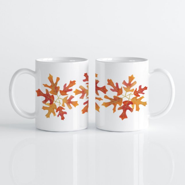 Mug Tons de chêne orange Feuilles (Créateur téléchargé)