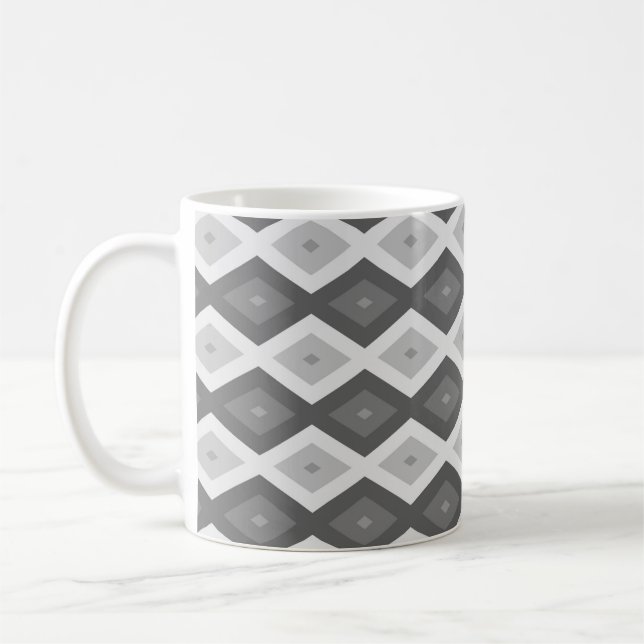Mug Tons de motif de diamant gris (Gauche)