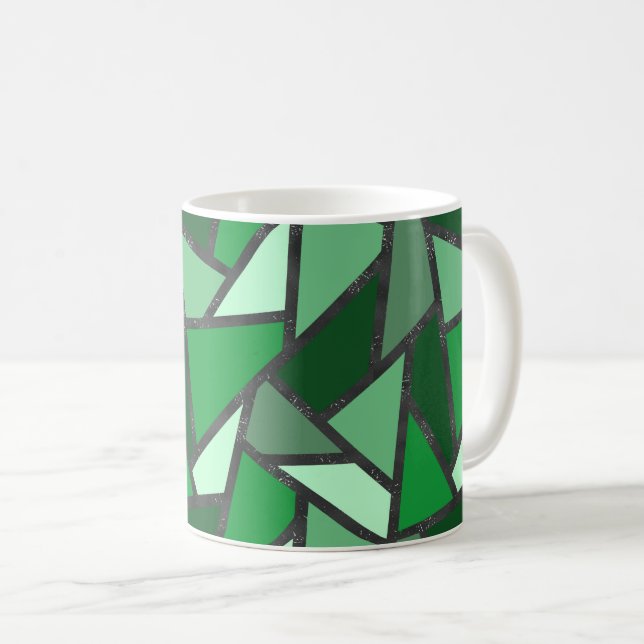 Mug Tons de motif en vitrail vert (Devant droit)