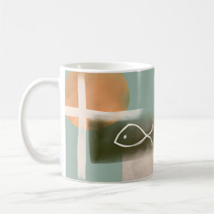 Mug Tons de terre croisés et art minimaliste de poisso