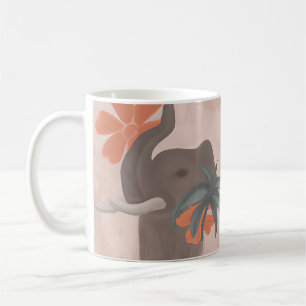 Mug Tons de terre Éléphant art minimaliste