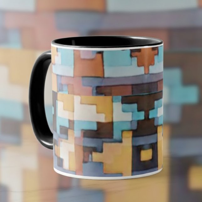 Mug Tons de terre inspirés du Sud-Ouest abstrait (Créateur téléchargé)