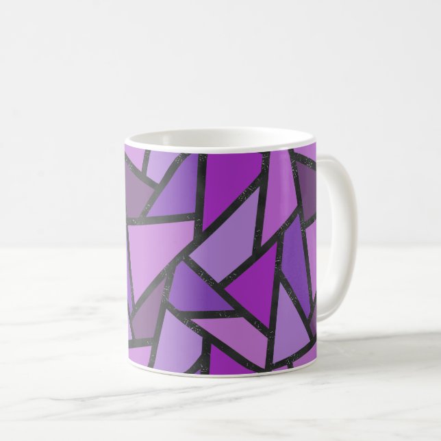 Mug Tons de vitrail violet motif (Devant droit)