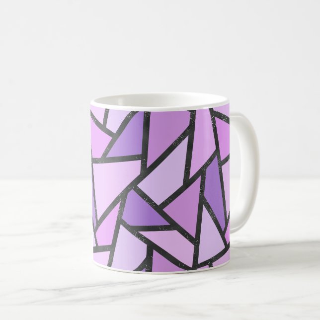 Mug Tons du motif en vitrail lilas (Devant droit)