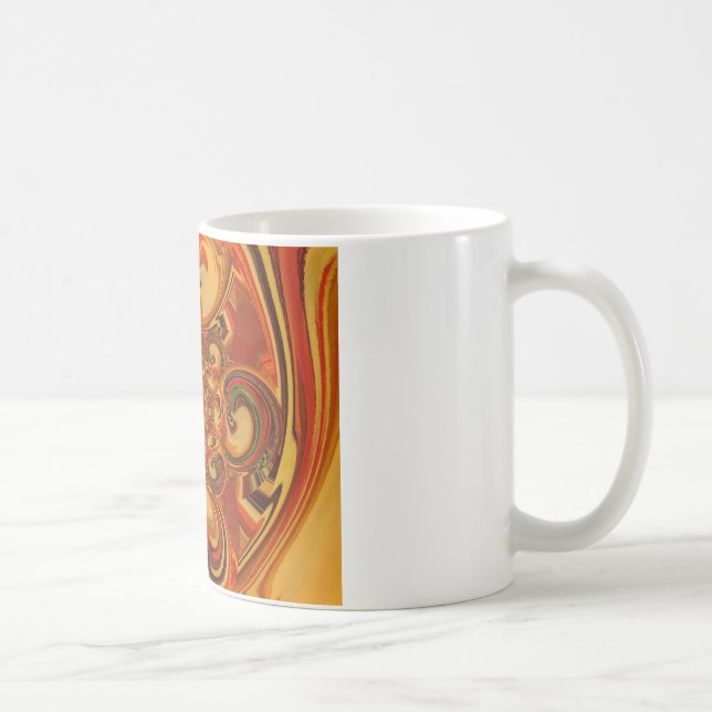 Mug Tons Motifs tourbillonnants Orange, Brown, vert (Droite)