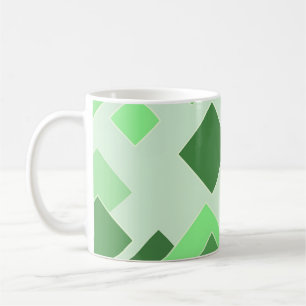 Mug Tons verts Abstraits - Motif Carré Accent Pillo