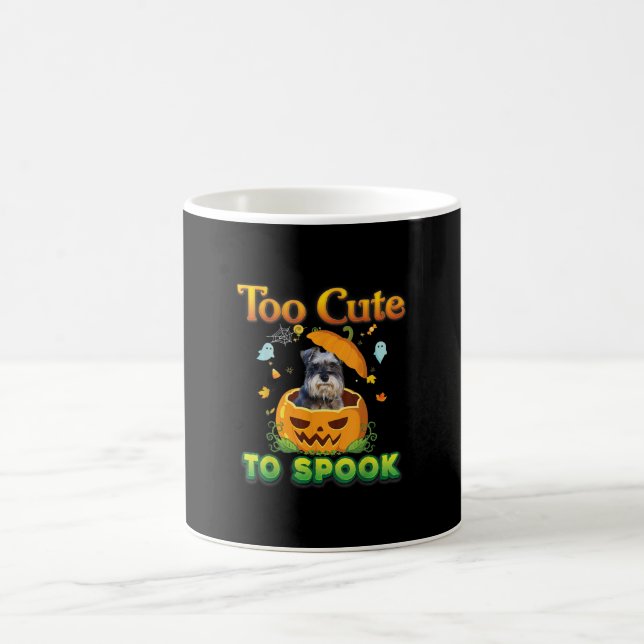 Mug Too Cute To Spook Schnauzer Dog Halloween (Centre)