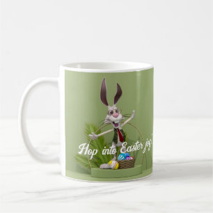 Mug Toon Rabbit debout près des oeufs de Pâques