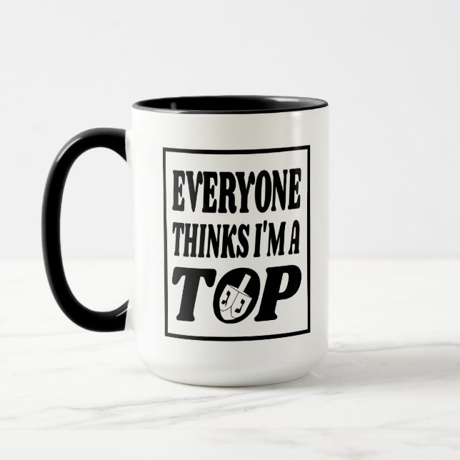 Mug Top Hanukkah Dreidel Joke Gift (Gauche)