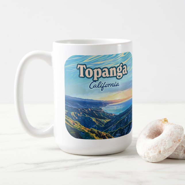 Mug Topanga California Canyon Los Angeles Vintage (Avec donut)