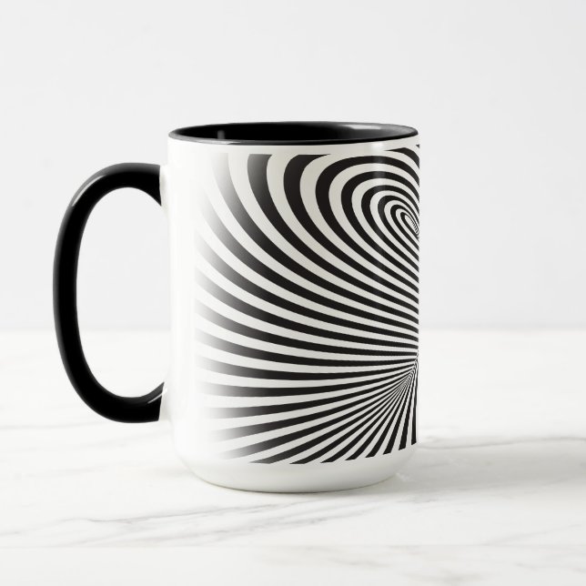 Mug Tore rayé. Illusion optique de mouvement sans fin (Gauche)