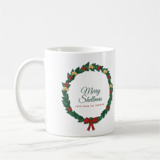 Mug Tortoise Joyeux Shellmas Noël, Couronne de hou