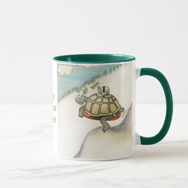 Mug Tortue à l'escargot en ceinture de sécurité (Droite)