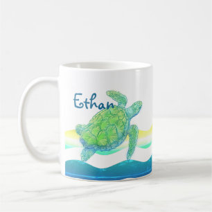 Mug Tortue bleue et verte