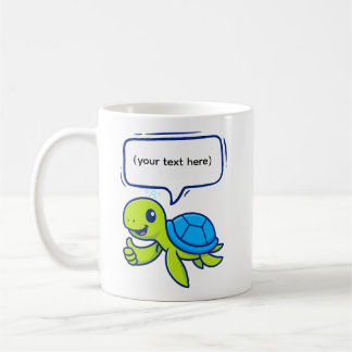 Mug Tortue caricaturale mignonne avec bulle vocale