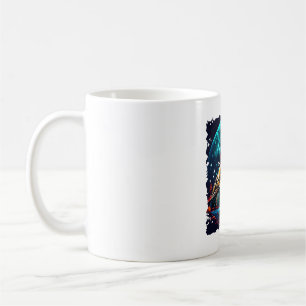 Mug Tortue d'Amérique sous la Lune avec le drapeau amé