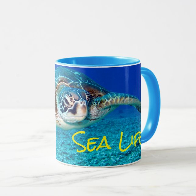 Mug Tortue de mer de natation (Devant droit)
