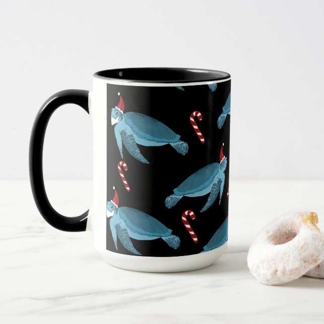 Mug Tortue de mer de Noël (Avec donut)