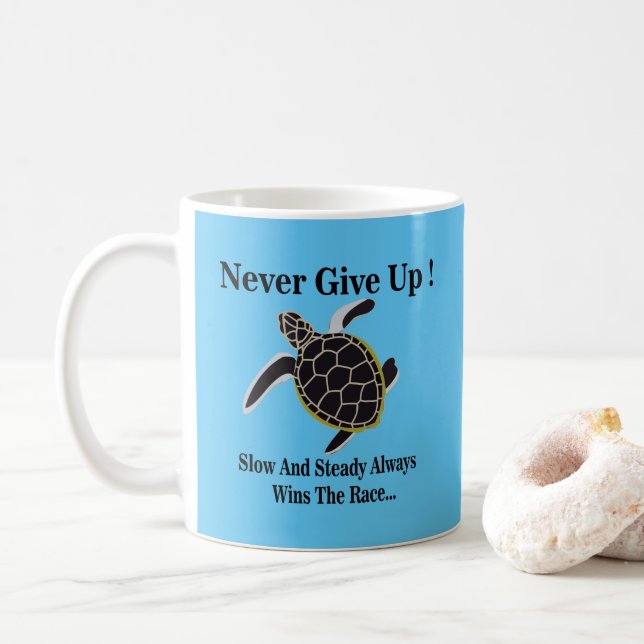 Mug Tortue de mer ne jamais abandonner  (Avec donut)