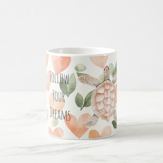 Mug Tortue de mer Rêves Cœurs Pêche (Centre)