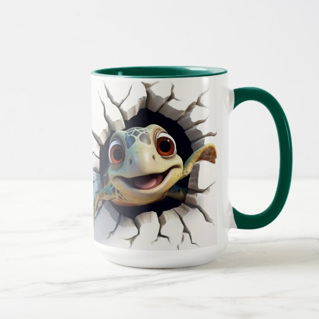 Mug Tortue de mer sortant du mur (Droite)