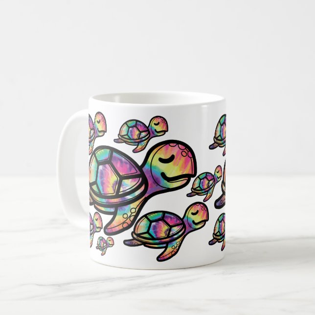 Mug Tortue de mer vibrante Tie Dye (Devant gauche)