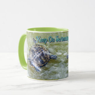 Mug Tortue de natation dit Bonjour